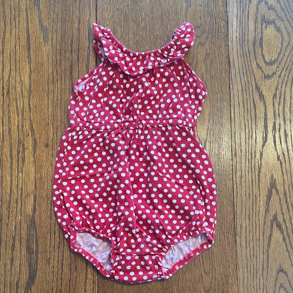 Oshkosh Red Polka Dot Baby Romper